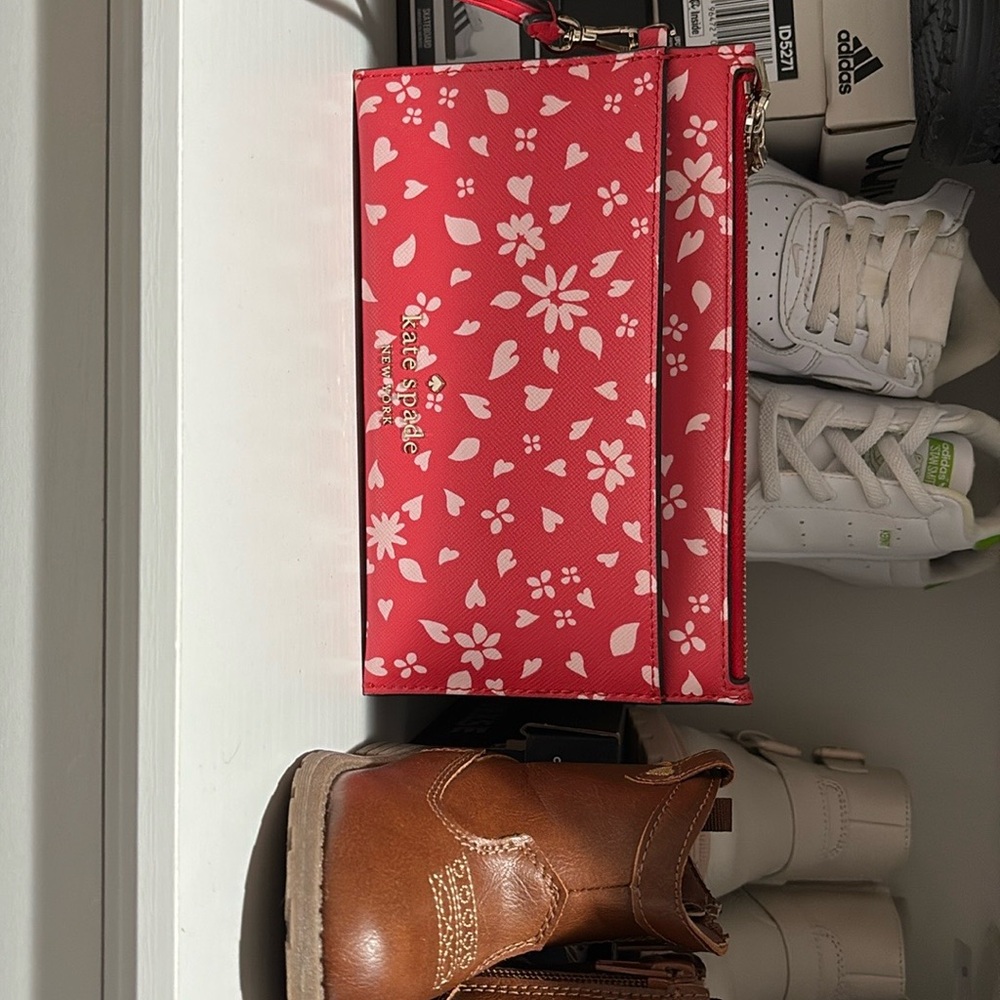 Kate Spade Red Floral Wristlet